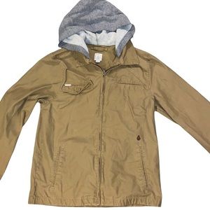 Volcom Tan Hooded Lightweight Coat